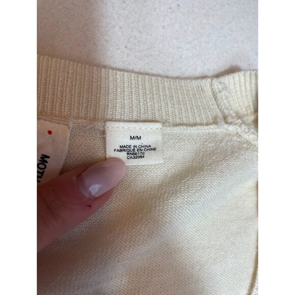 Anthropologie Moth Wool Blend Top Stretch Long Sleeve Floral Knit Pullover M - Picture 7 of 9